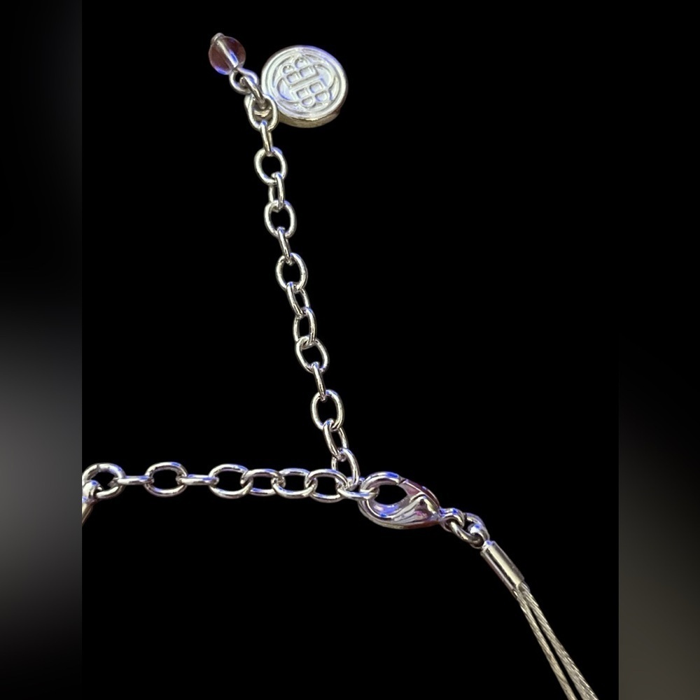 Elegant Silver Tone Double Pendant Necklace - Picture 3 of 7